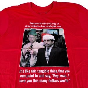 The Office Christmas Party Mens‎ Shirt Red Michael Scott Dwight Large